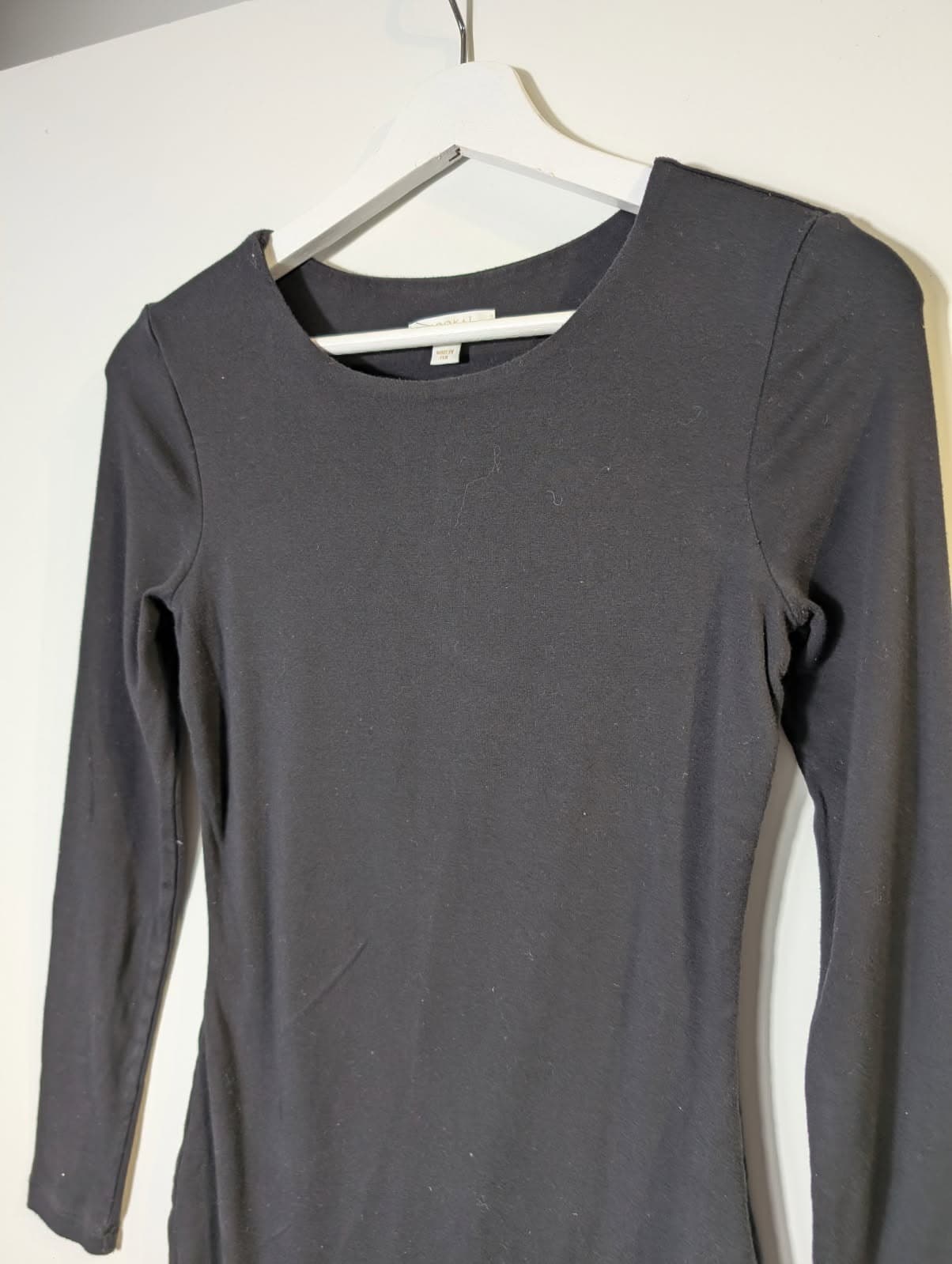 Kookai Long Sleeve Ruffle Hem Mini Dress Black Size 2 — photo 5 of 5
