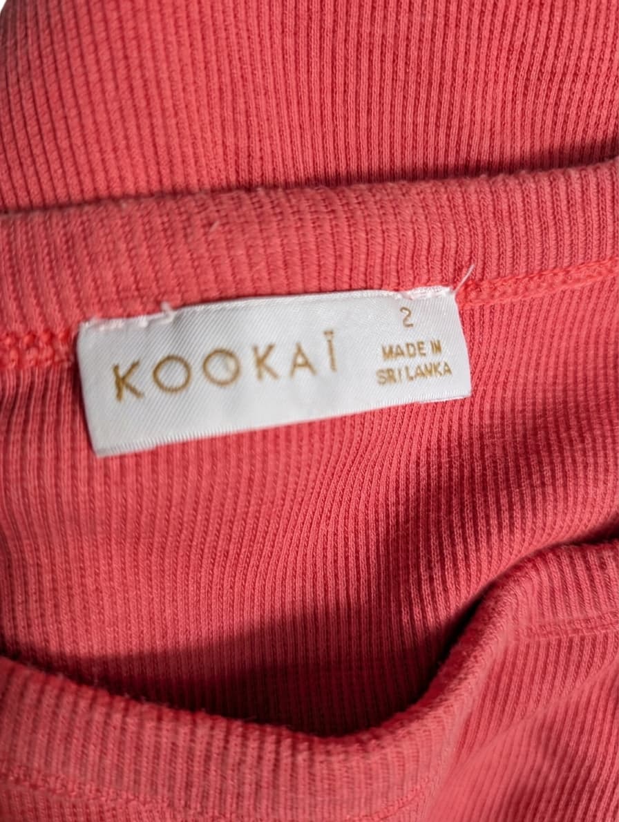 Kookai Ribbed Tank Top Coral Pink Size 2 — photo 2 of 8
