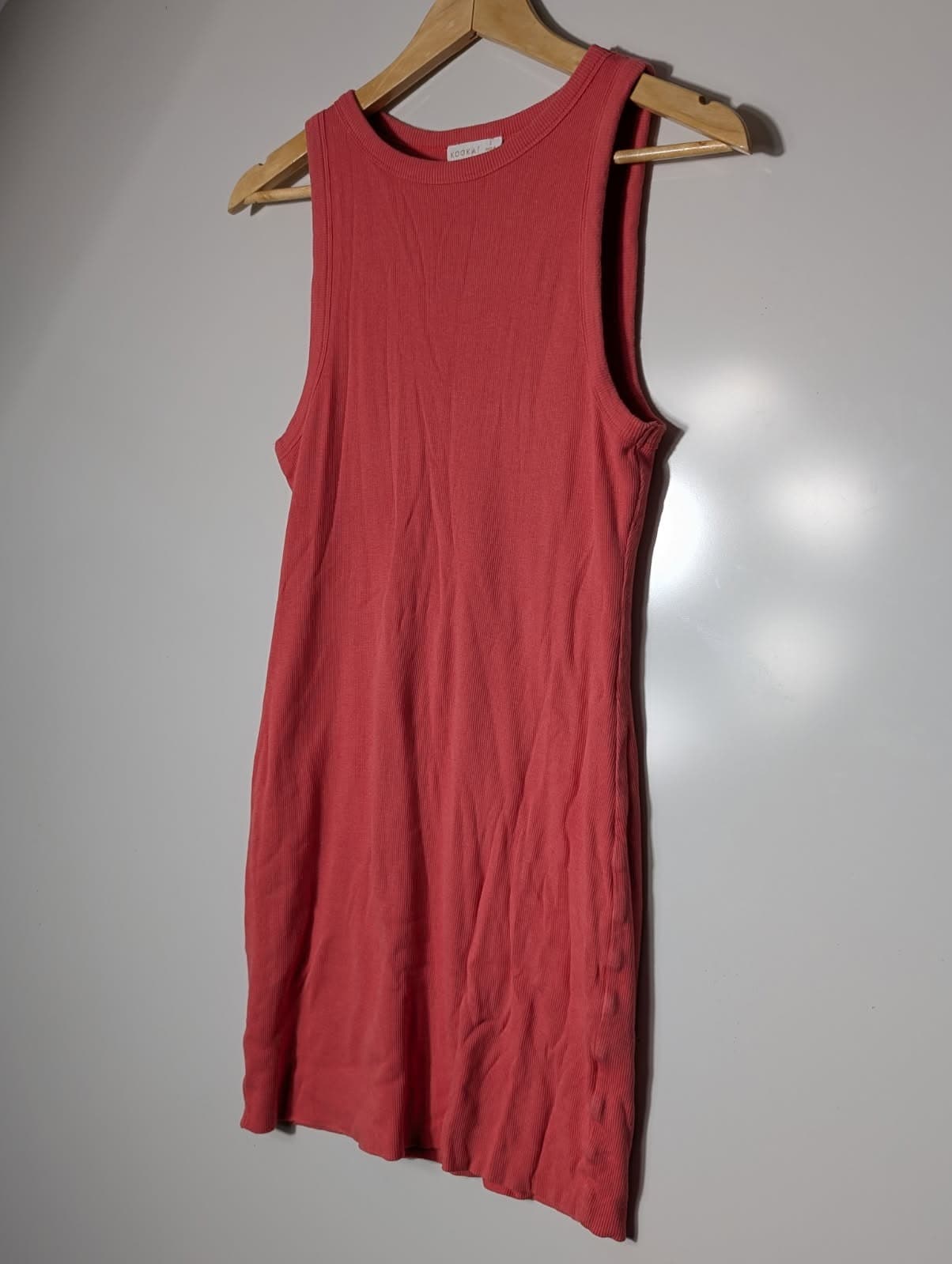 Kookai Ribbed Tank Top Coral Pink Size 2 — photo 5 of 8