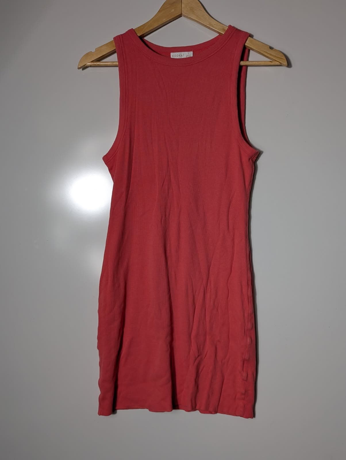 Kookai Ribbed Tank Top Coral Pink Size 2 — photo 6 of 8