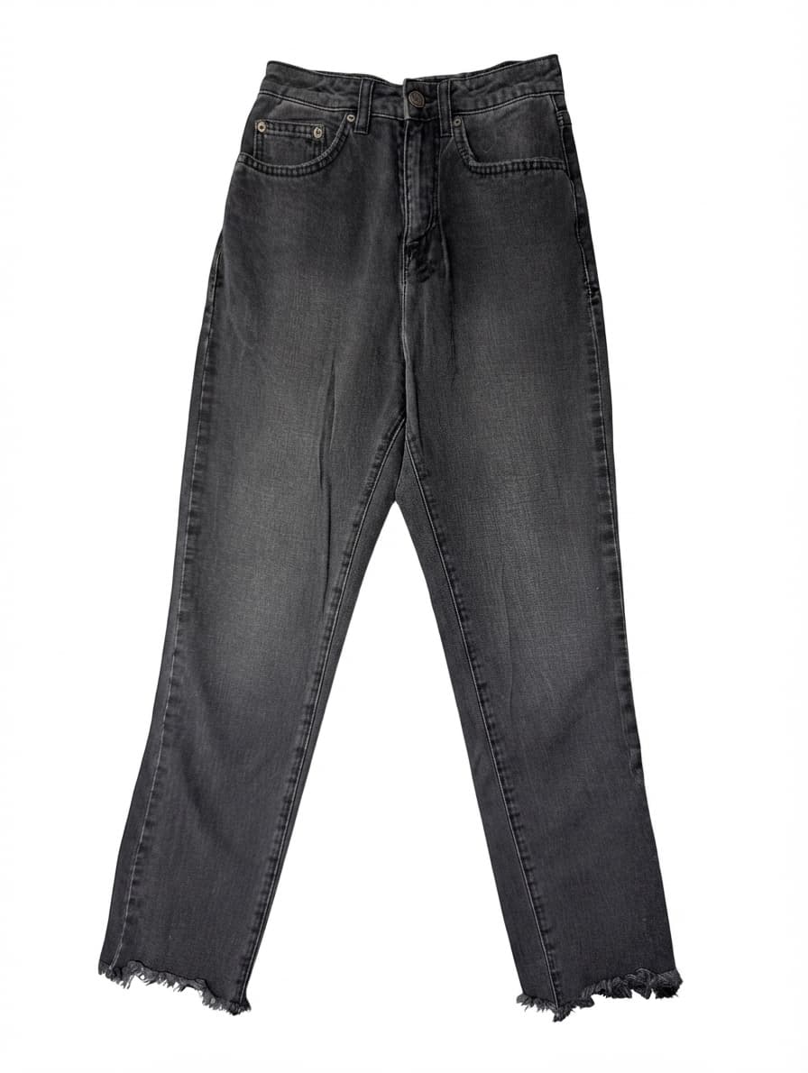 Ksubi High-Rise Denim Jeans Washed Black Raw Hem Size 23 — photo 1 of 9