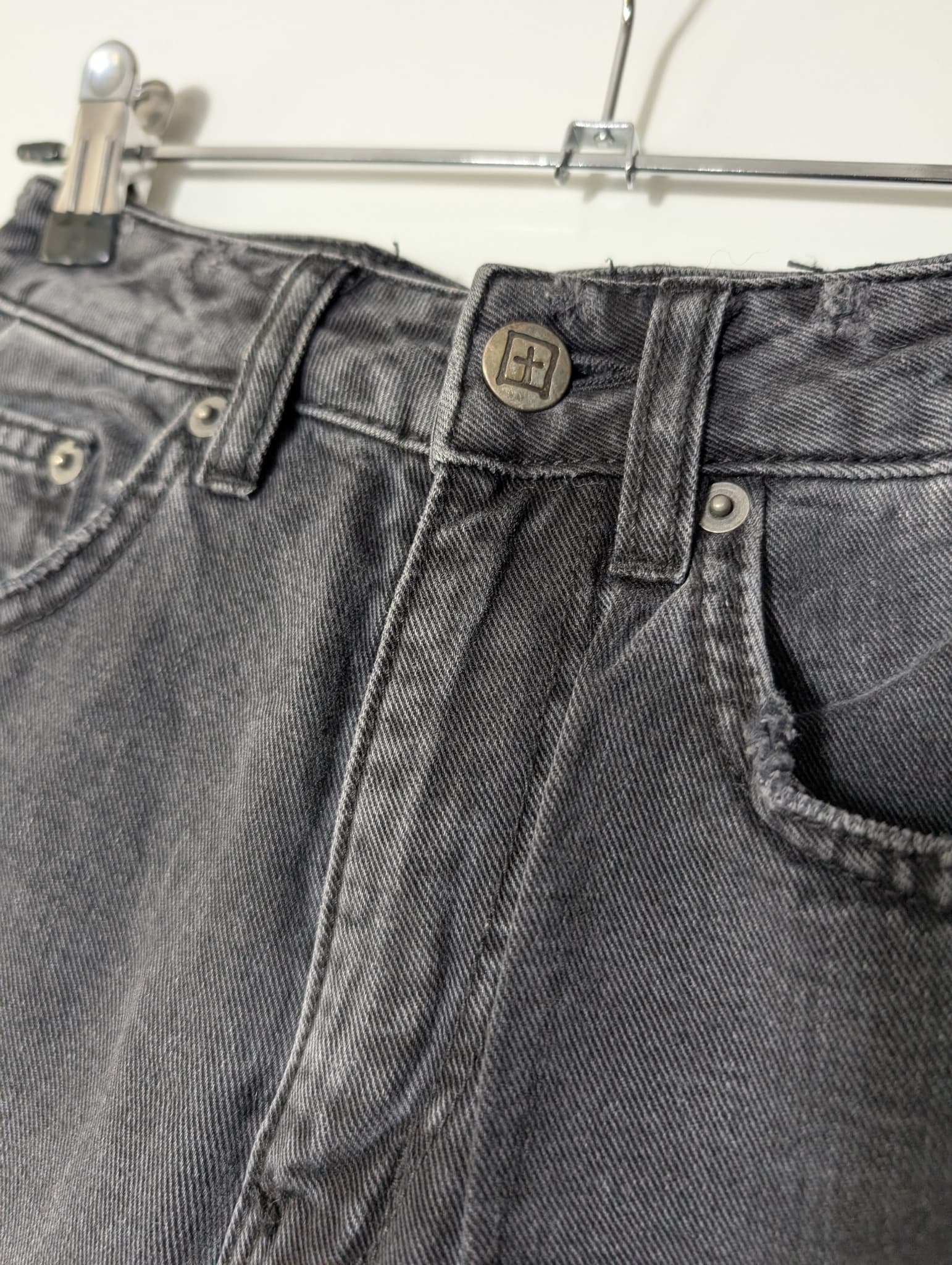 Ksubi High-Rise Denim Jeans Washed Black Raw Hem Size 23 — photo 2 of 9