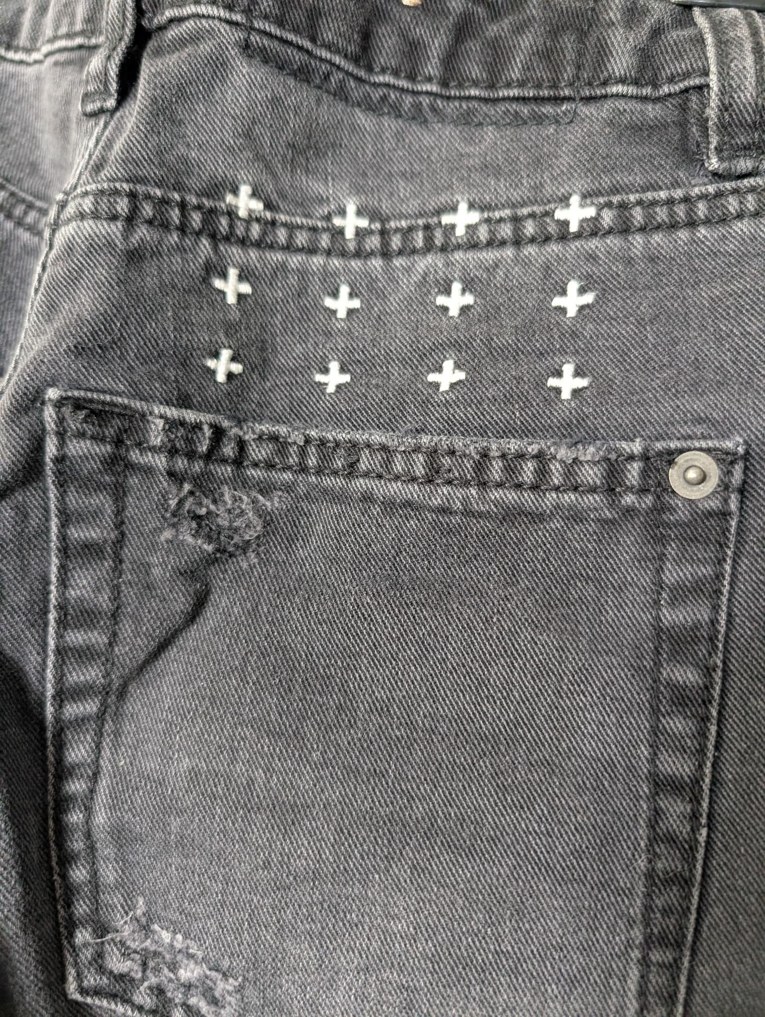 Ksubi High-Rise Denim Jeans Washed Black Raw Hem Size 23 — photo 6 of 9