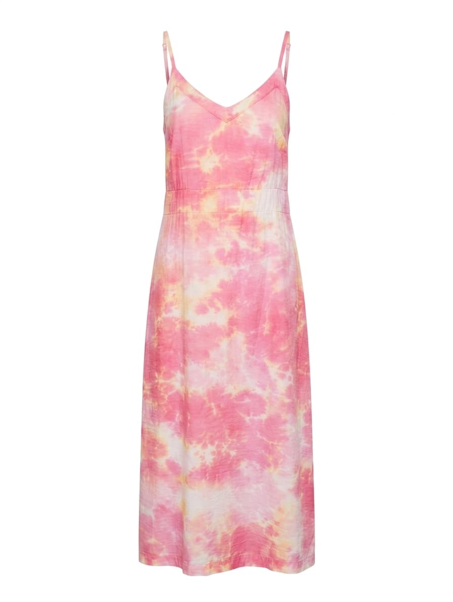 LACAUSA Tie-Dye Spaghetti Strap Midi Dress Pink and Yellow Size XS — photo 1 of 6