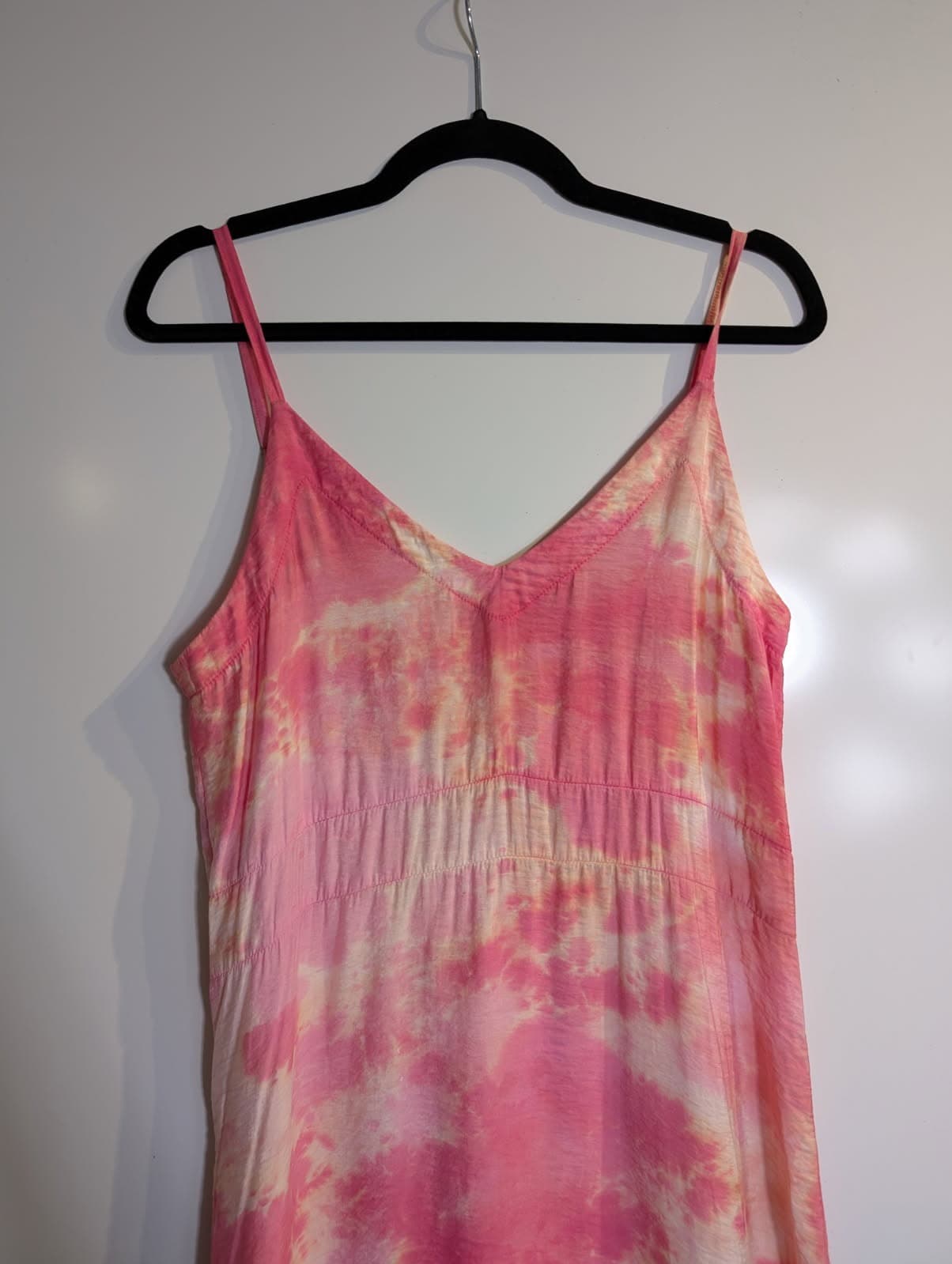 LACAUSA Tie-Dye Spaghetti Strap Midi Dress Pink and Yellow Size XS — photo 2 of 6