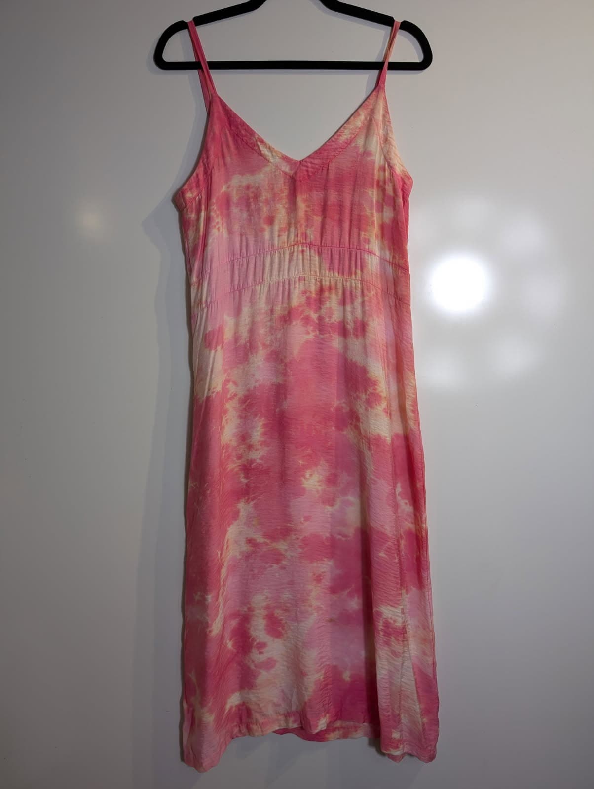 LACAUSA Tie-Dye Spaghetti Strap Midi Dress Pink and Yellow Size XS — photo 4 of 6