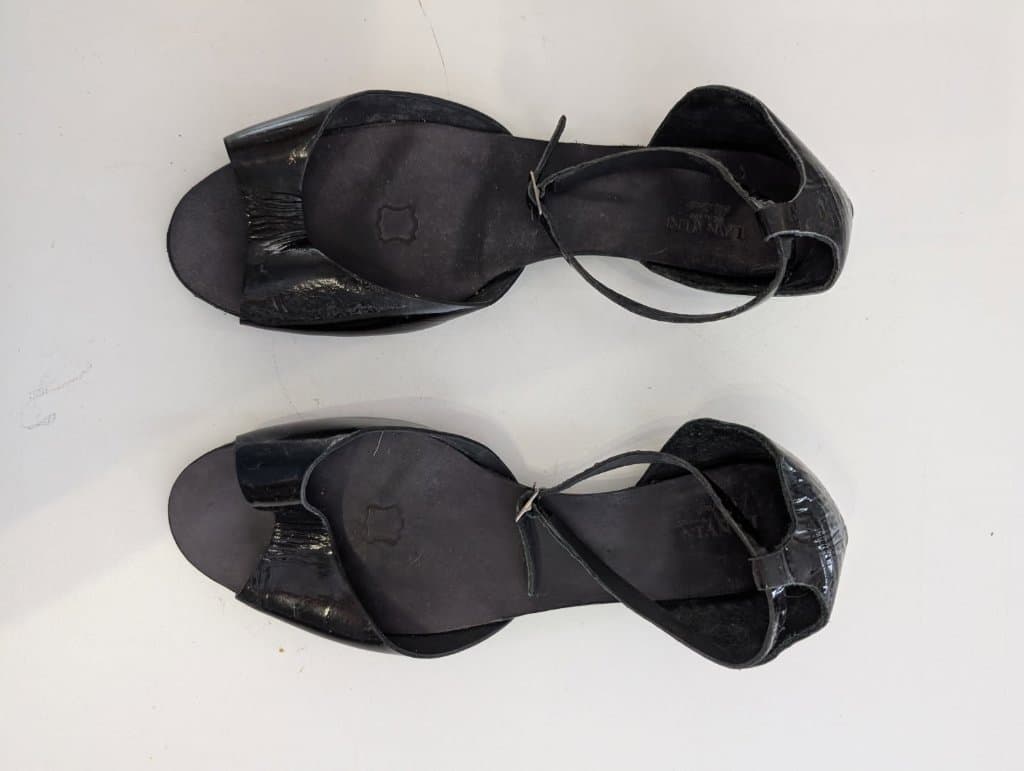 Lanvin Black Patent Leather D'Orsay Ankle Strap Sandals — photo 1 of 5