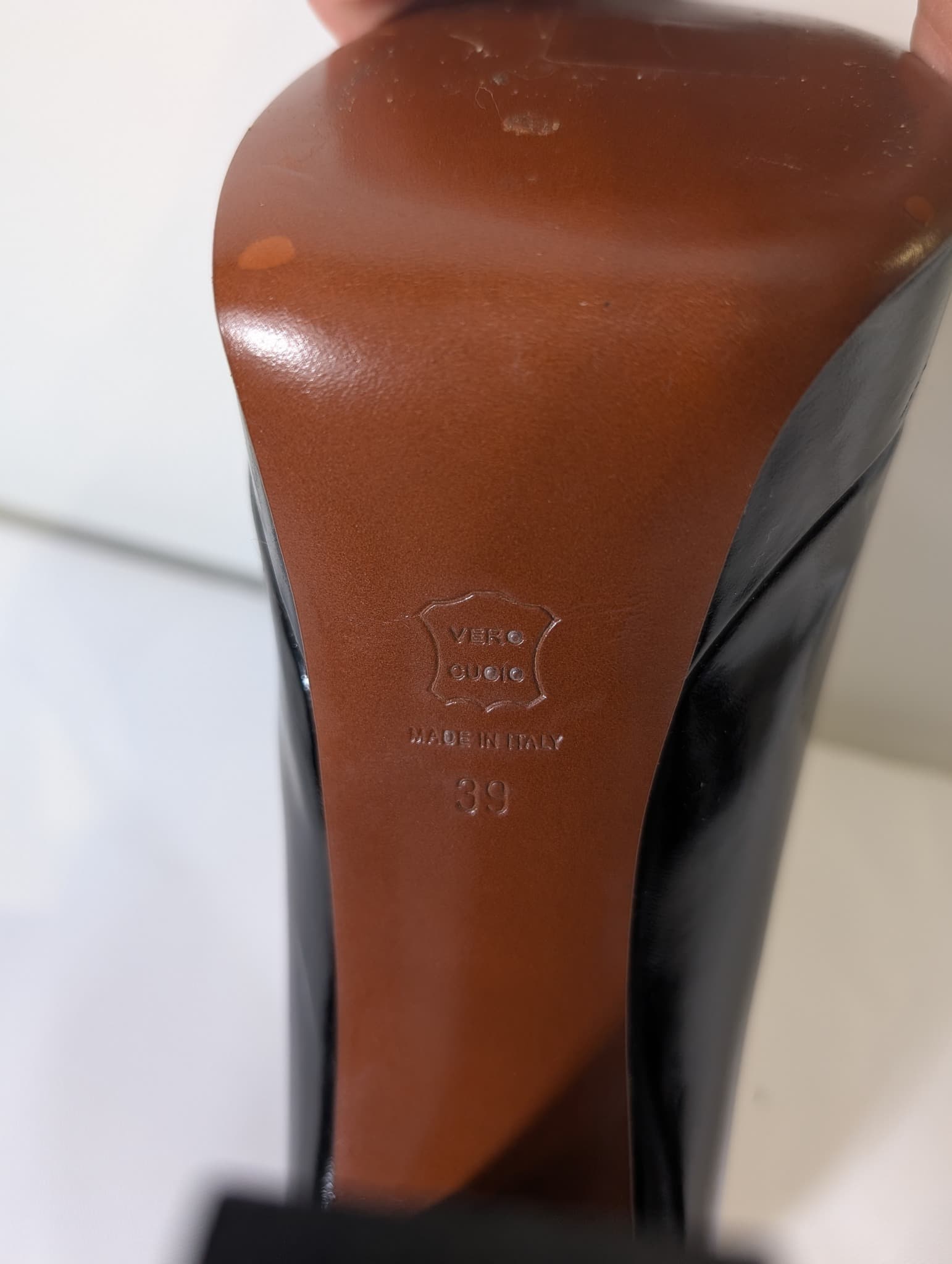 Lanvin Patent Leather Peep Toe Platform Pumps Black Size 39 — photo 7 of 9