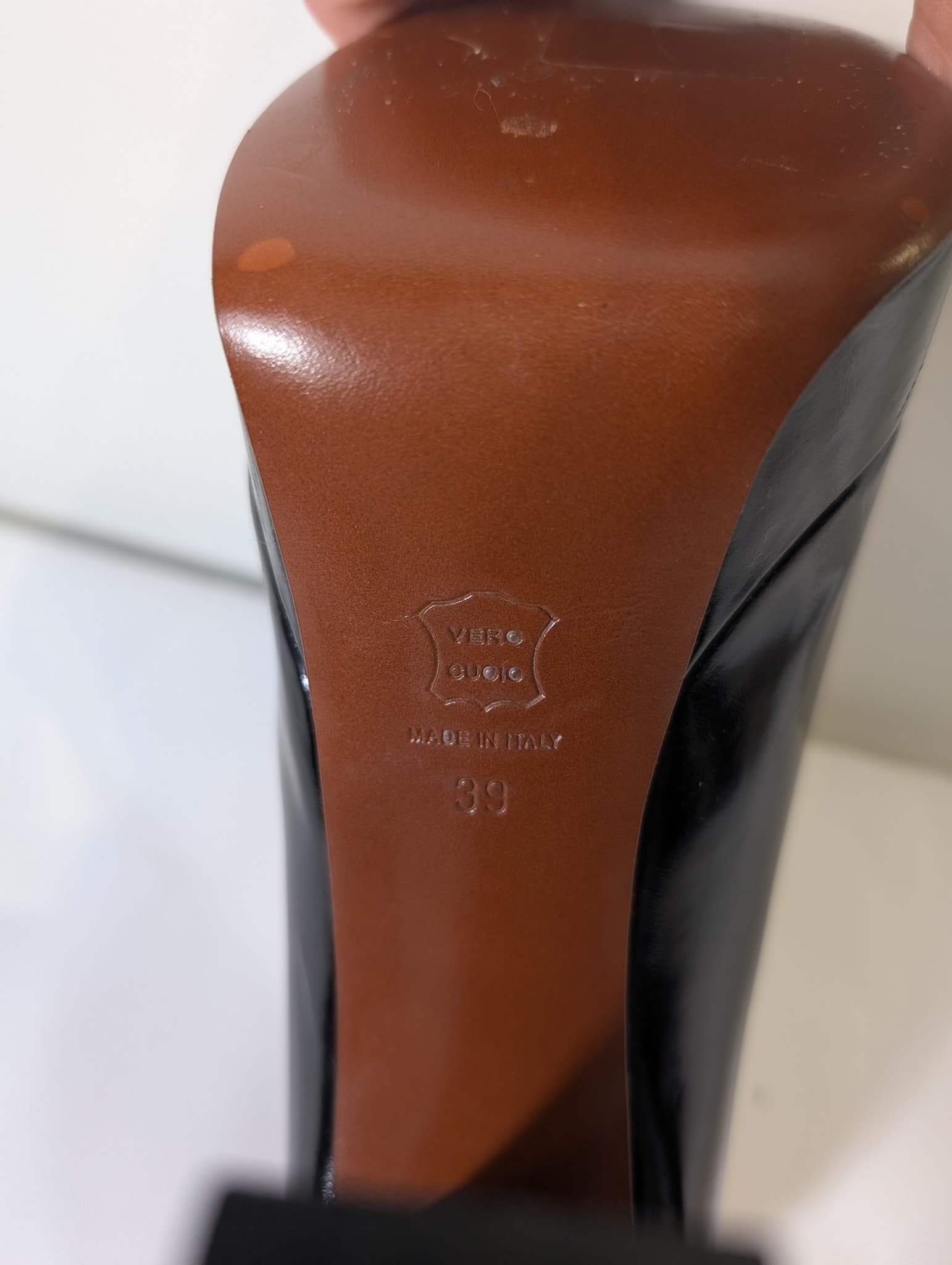 Lanvin Patent Leather Peep Toe Platform Pumps Black Size 39 — photo 8 of 9
