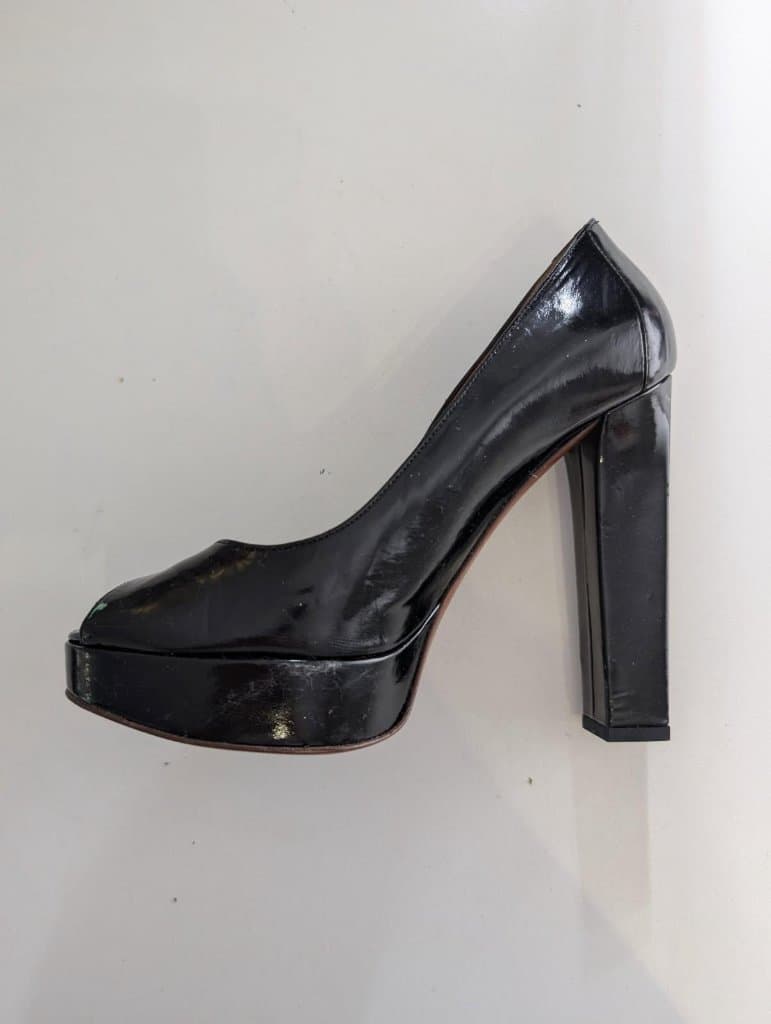 Lanvin Patent Leather Platform Peep Toe Pumps - Black Size 39 — photo 2 of 7