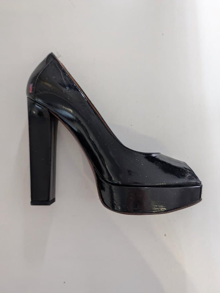 Lanvin Patent Leather Platform Peep Toe Pumps - Black Size 39 — photo 1 of 7