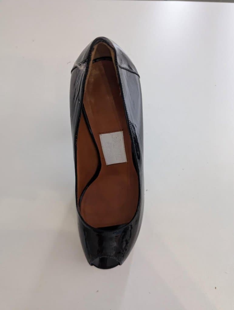 Lanvin Patent Leather Platform Peep Toe Pumps - Black Size 39 — photo 6 of 7