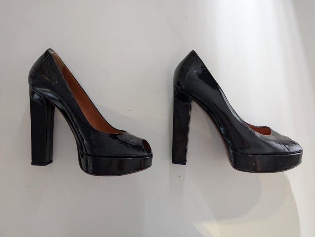 Lanvin Patent Leather Platform Peep Toe Pumps - Black Size 39 — photo 4 of 7