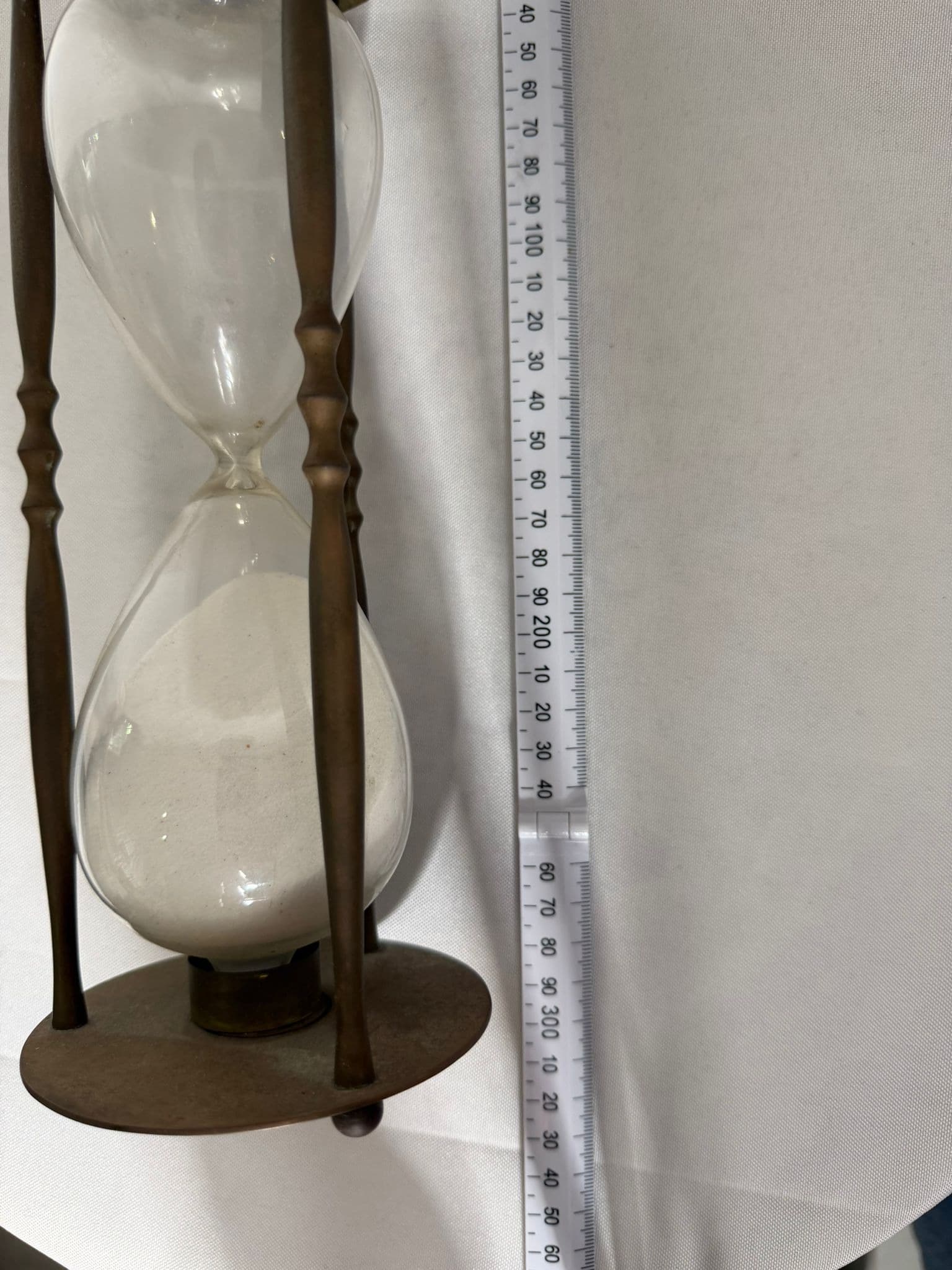 Large Vintage Brass Hourglass Sand Timer - Decorative Desk Piece — photo 2 of 7
