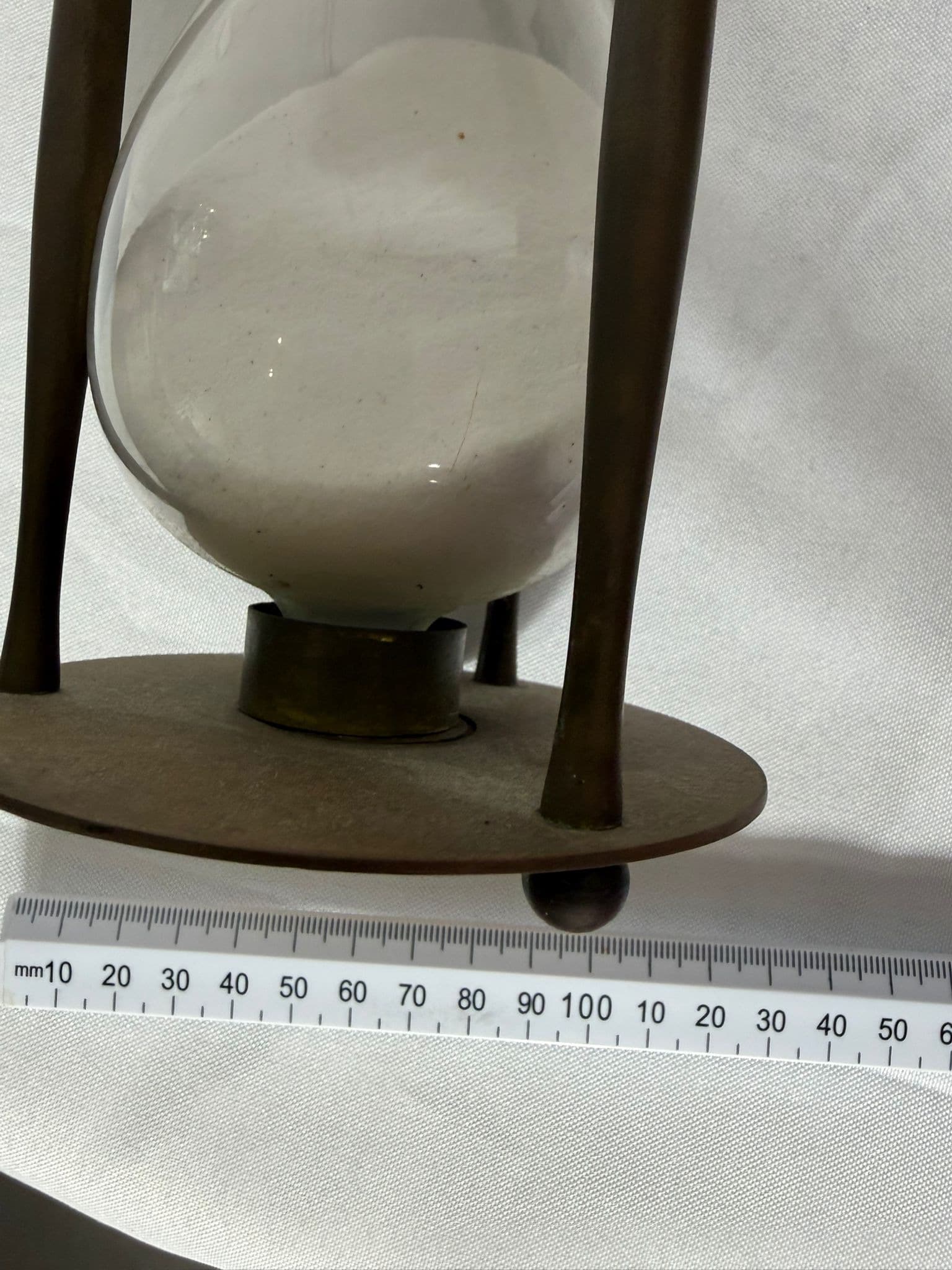 Large Vintage Brass Hourglass Sand Timer - Decorative Desk Piece — photo 6 of 7