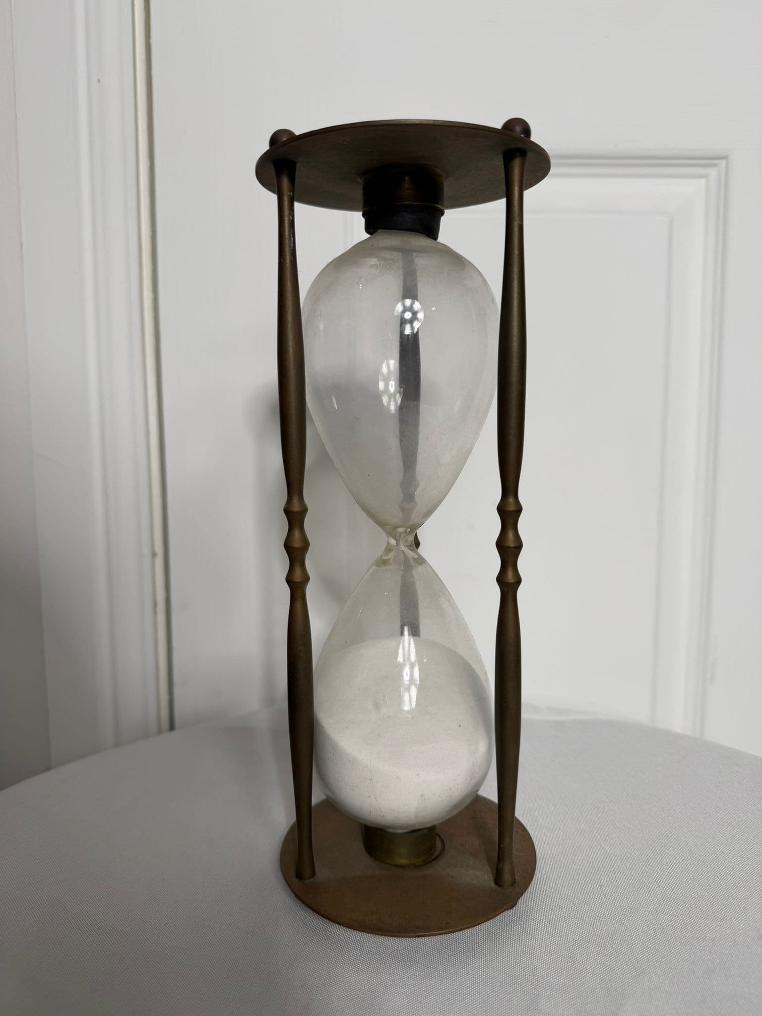 Large Vintage Brass Hourglass Sand Timer - Decorative Desk Piece — photo 7 of 7