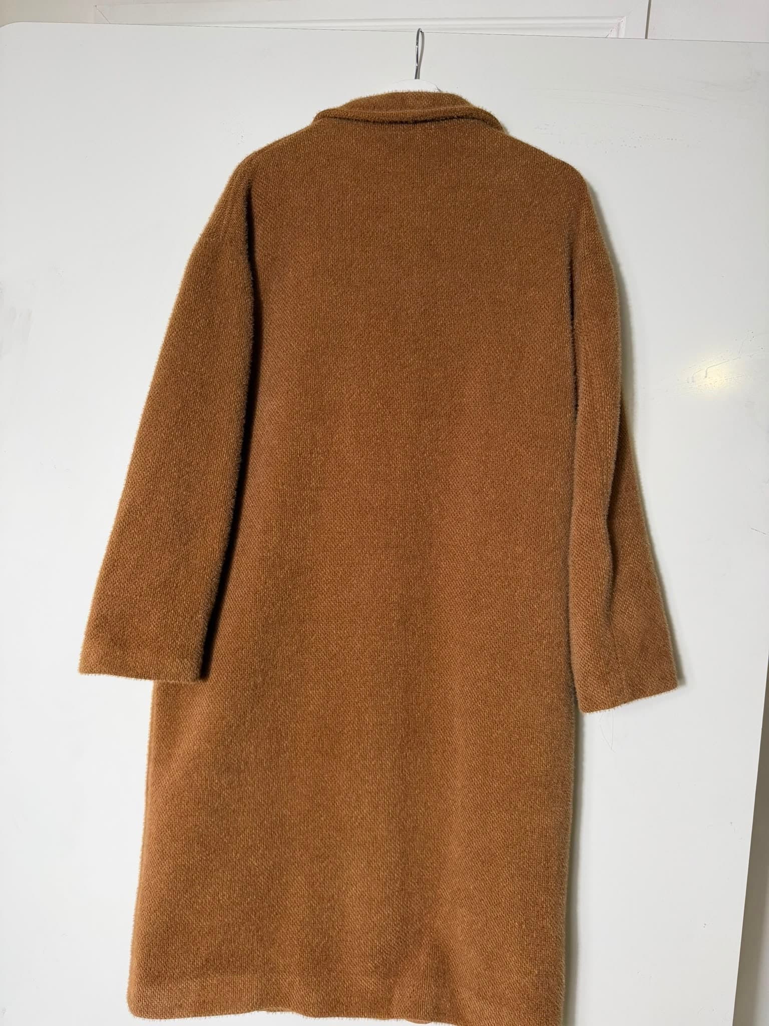 Lauren Vidal Billie Long Coat Camel Double-Breasted Teddy FR 44 — photo 2 of 7