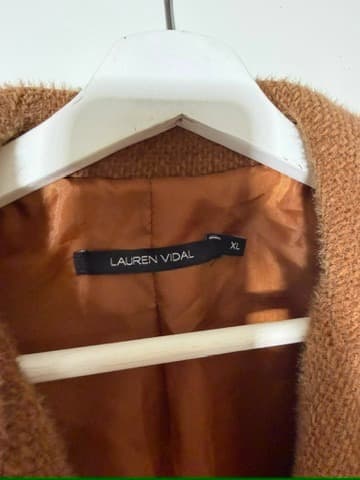 Lauren Vidal Billie Long Coat Camel Double-Breasted Teddy FR 44 — photo 5 of 7