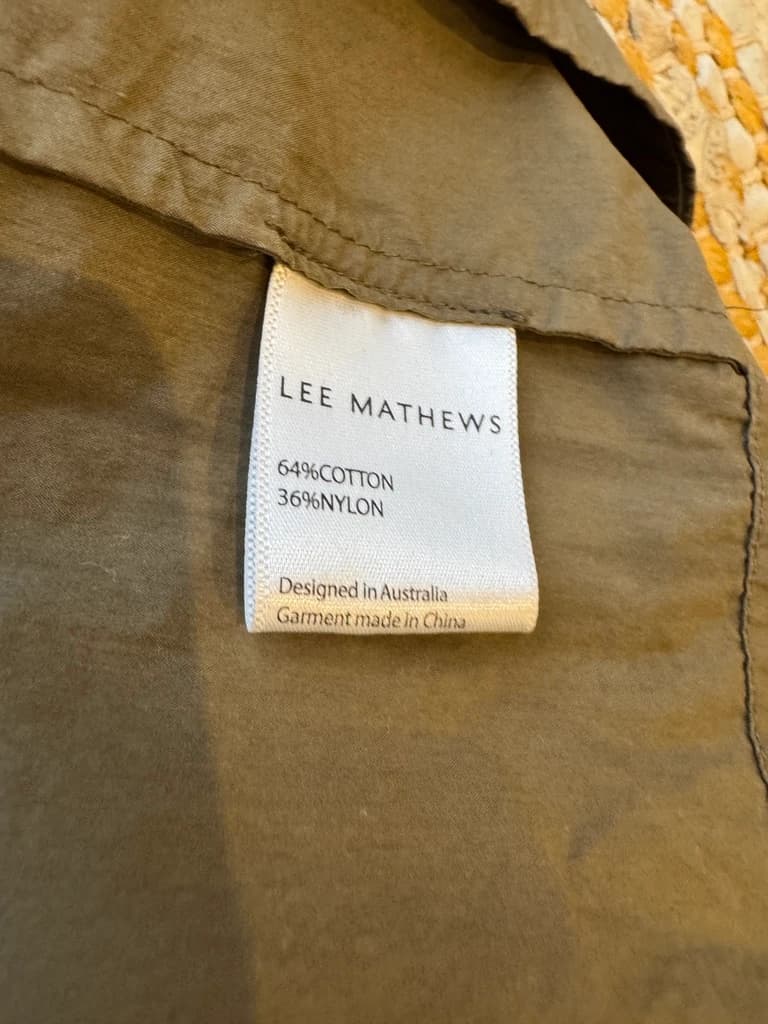 Lee Mathews Olive Green Smocked Waist Midi Dress — photo 8 of 8