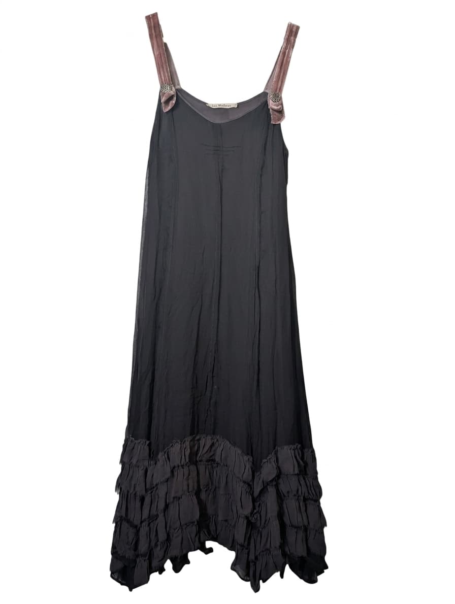 Lee Mathews Silk Chiffon Ruffle Hem Slip Dress - Size 1 — photo 1 of 7