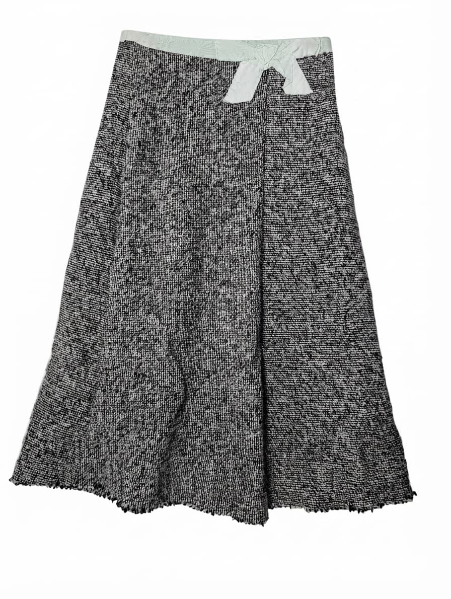 Lee Mathews Wool Tweed A-Line Skirt Black & White Size 1 — photo 1 of 7