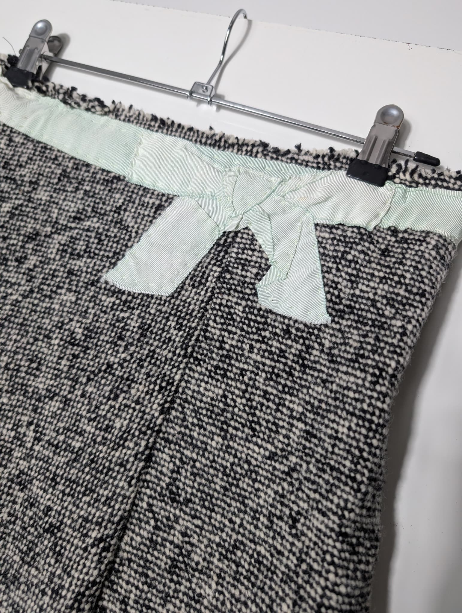 Lee Mathews Wool Tweed A-Line Skirt Black & White Size 1 — photo 2 of 7