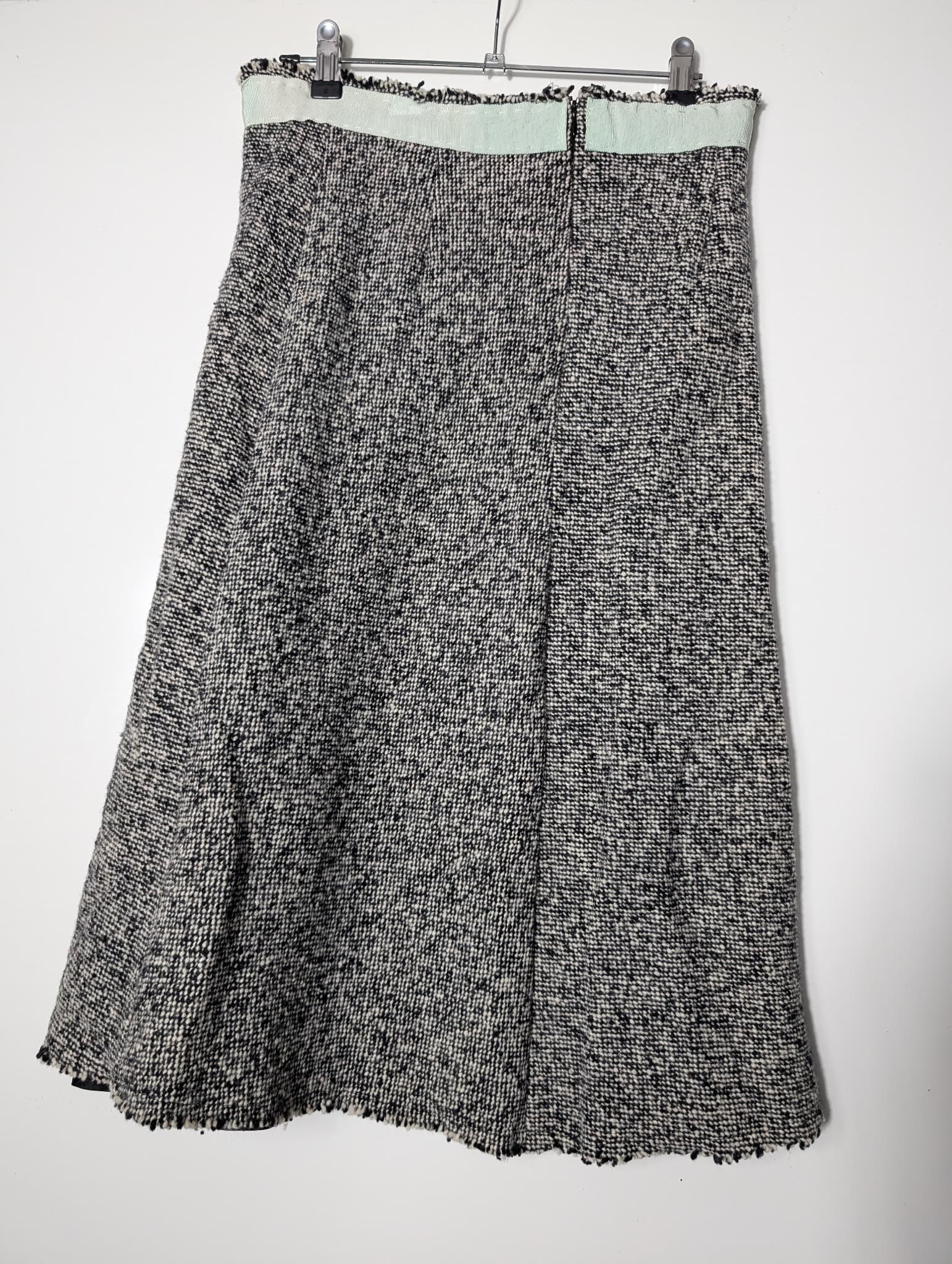 Lee Mathews Wool Tweed A-Line Skirt Black & White Size 1 — photo 4 of 7
