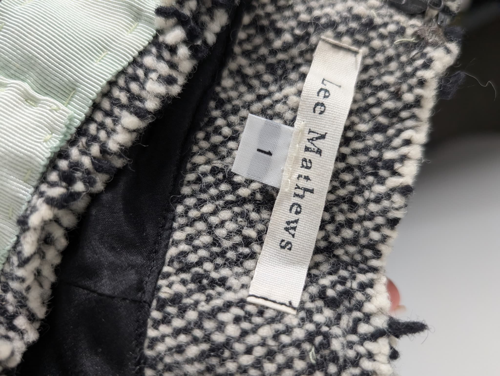 Lee Mathews Wool Tweed A-Line Skirt Black & White Size 1 — photo 5 of 7
