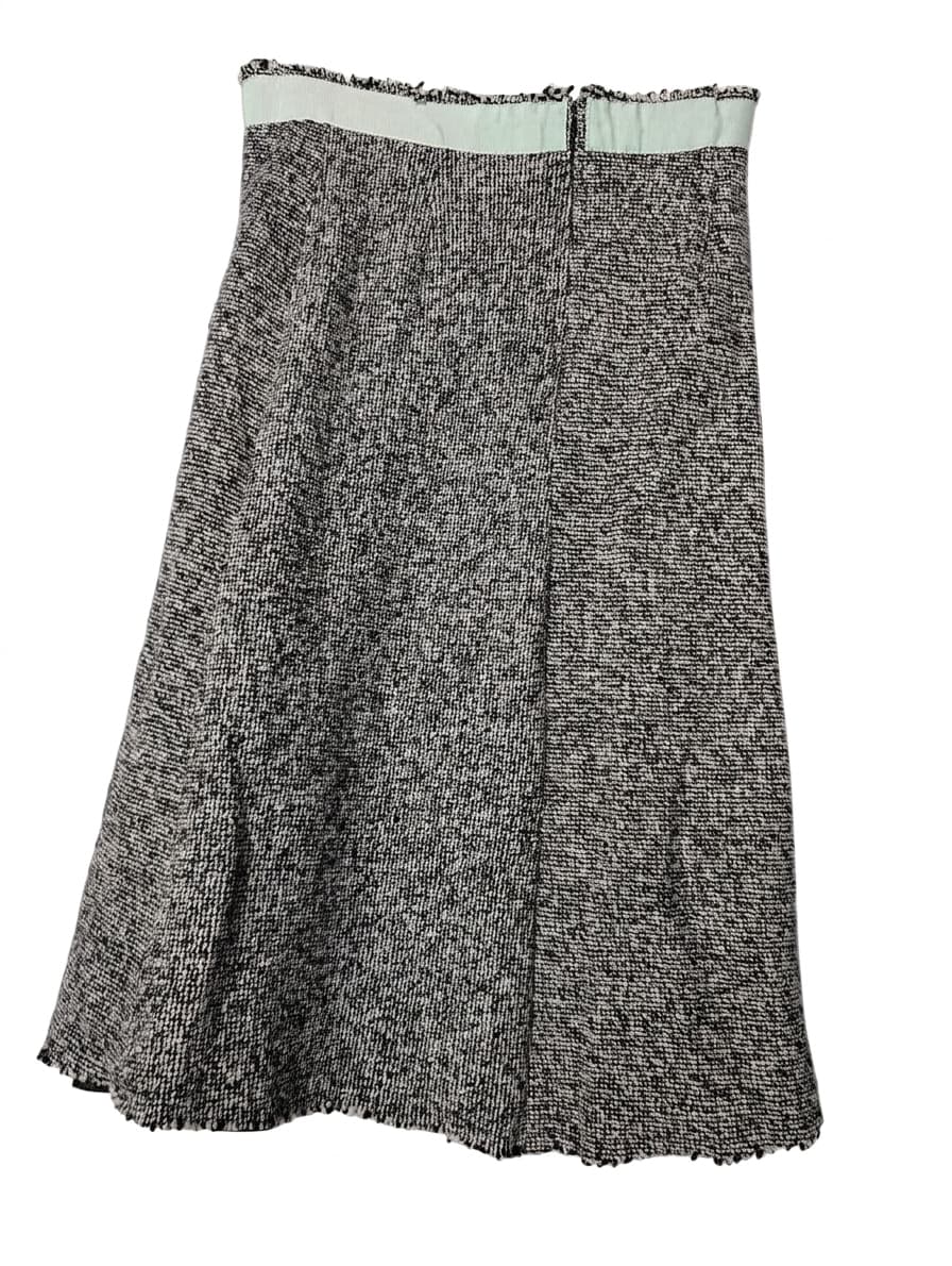 Lee Mathews Wool Tweed A-Line Skirt with Grosgrain Waistband — photo 2 of 7
