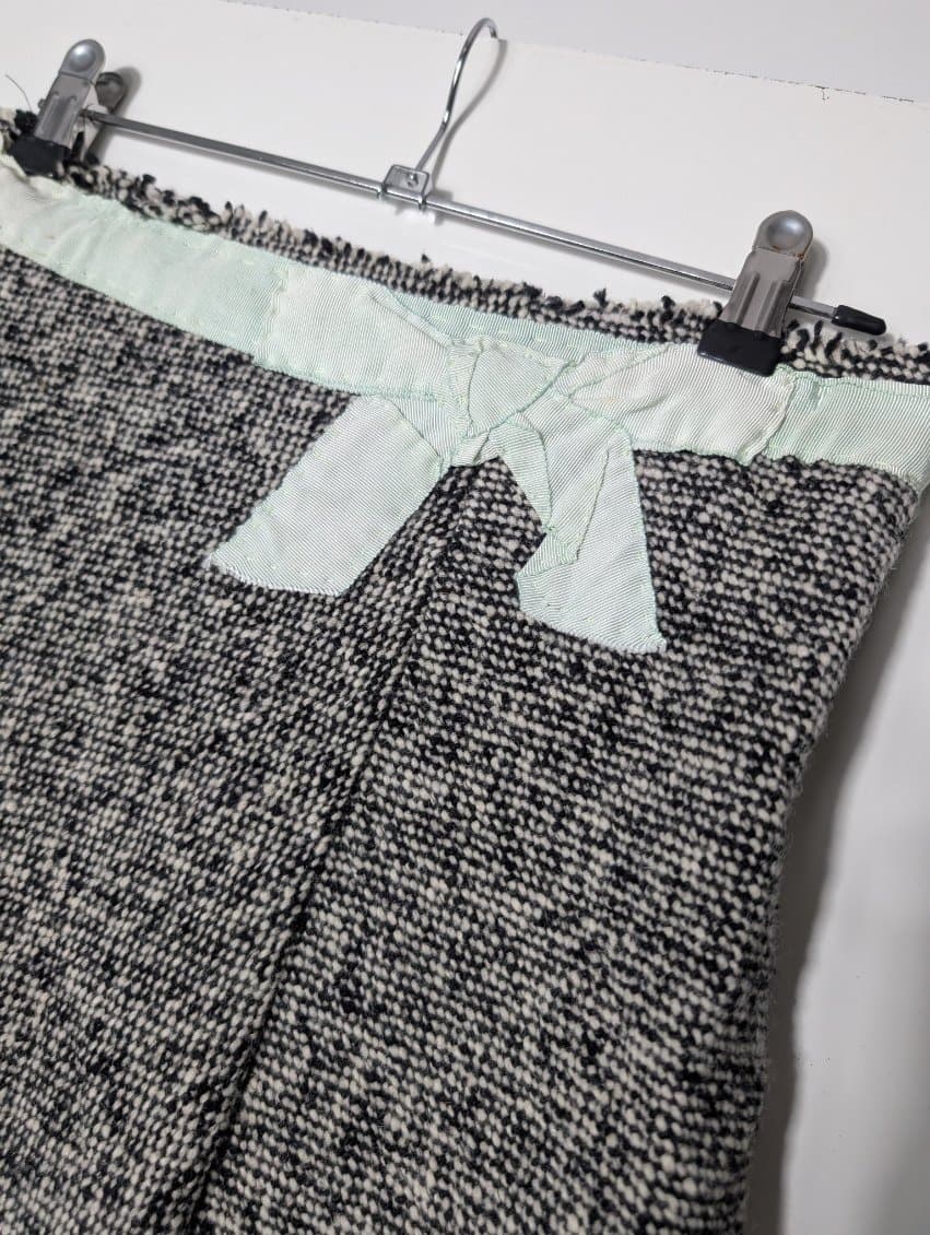 Lee Mathews Wool Tweed A-Line Skirt with Grosgrain Waistband — photo 4 of 7