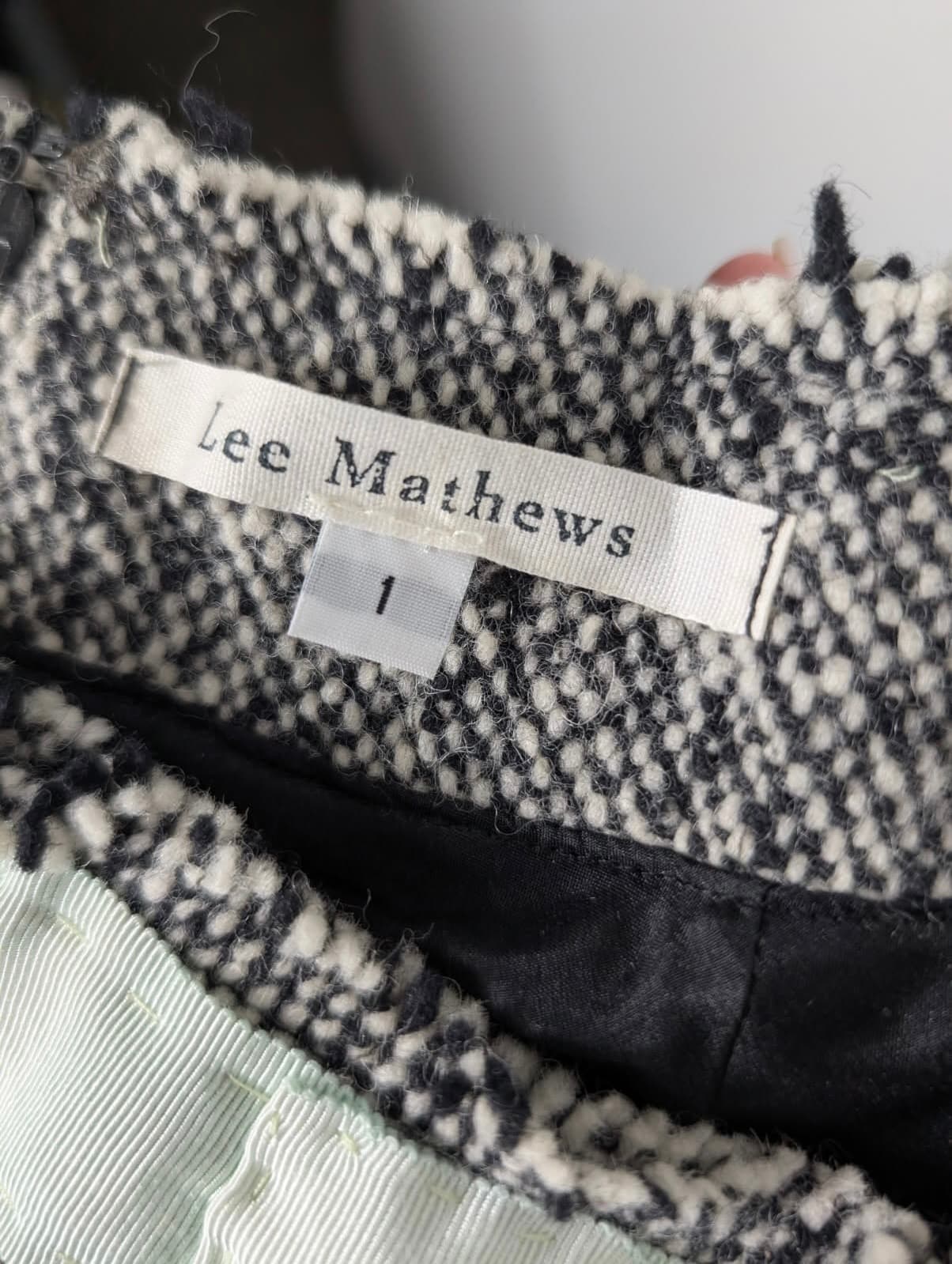 Lee Mathews Wool Tweed A-Line Skirt with Grosgrain Waistband — photo 6 of 7
