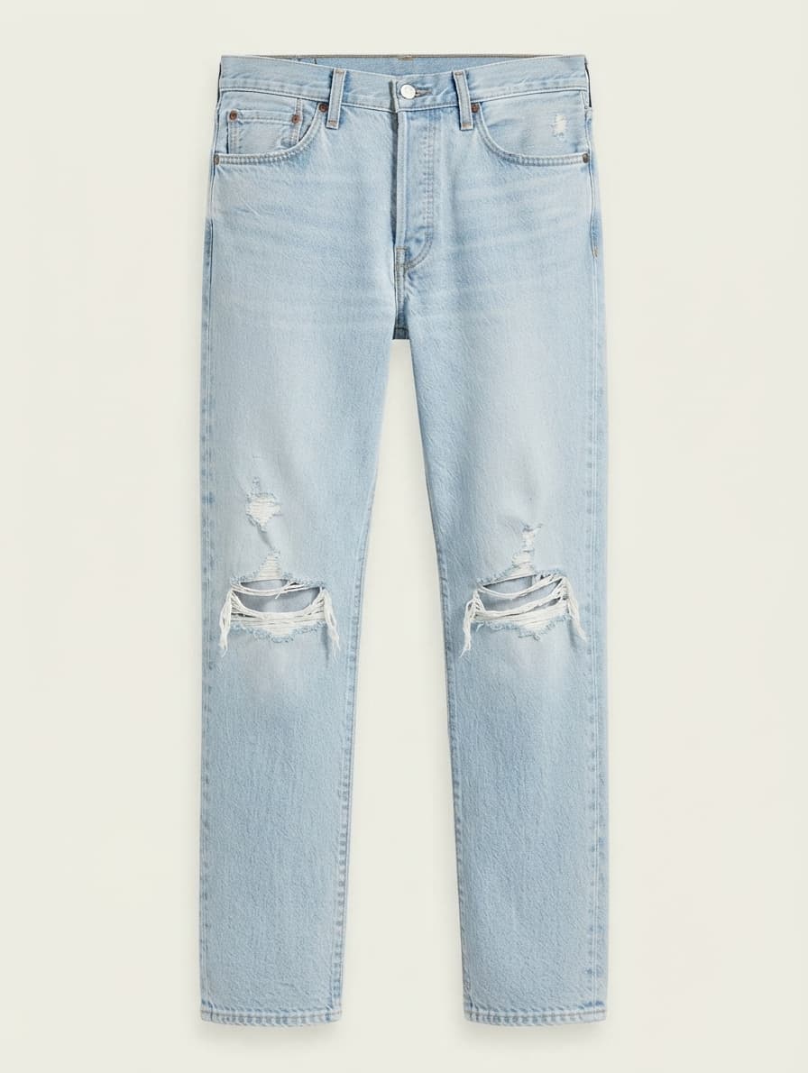 Levi's 501 Original Fit Distressed Light Wash Jeans Size S — photo 1 of 10