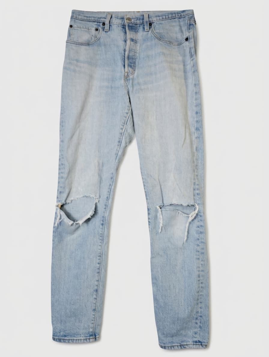 Levi's 501 Original Fit Distressed Light Wash Jeans - W30 L30 — photo 1 of 10