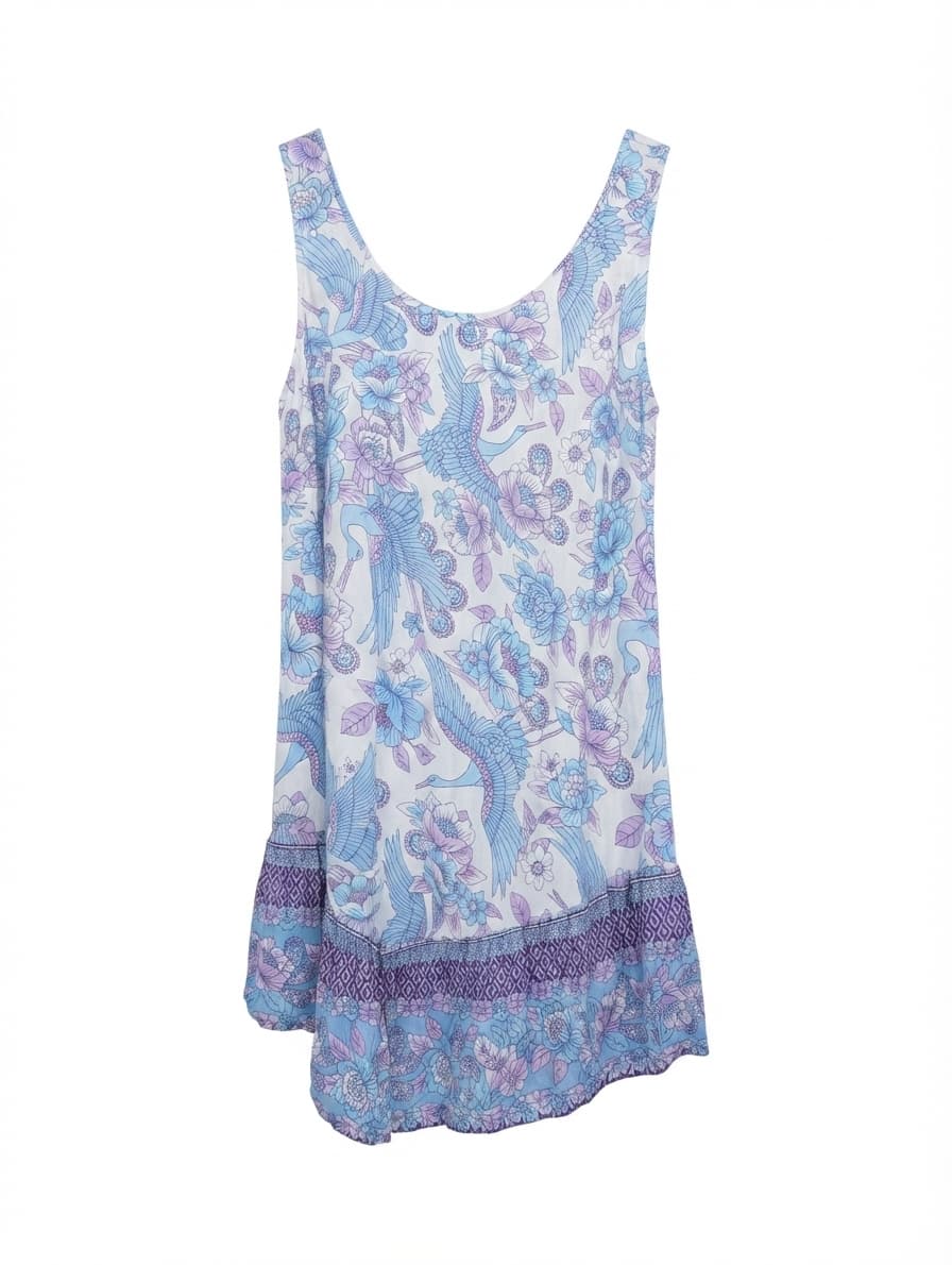Lilly Tide Crane Print Mini Dress Blue Purple One Size — photo 1 of 7