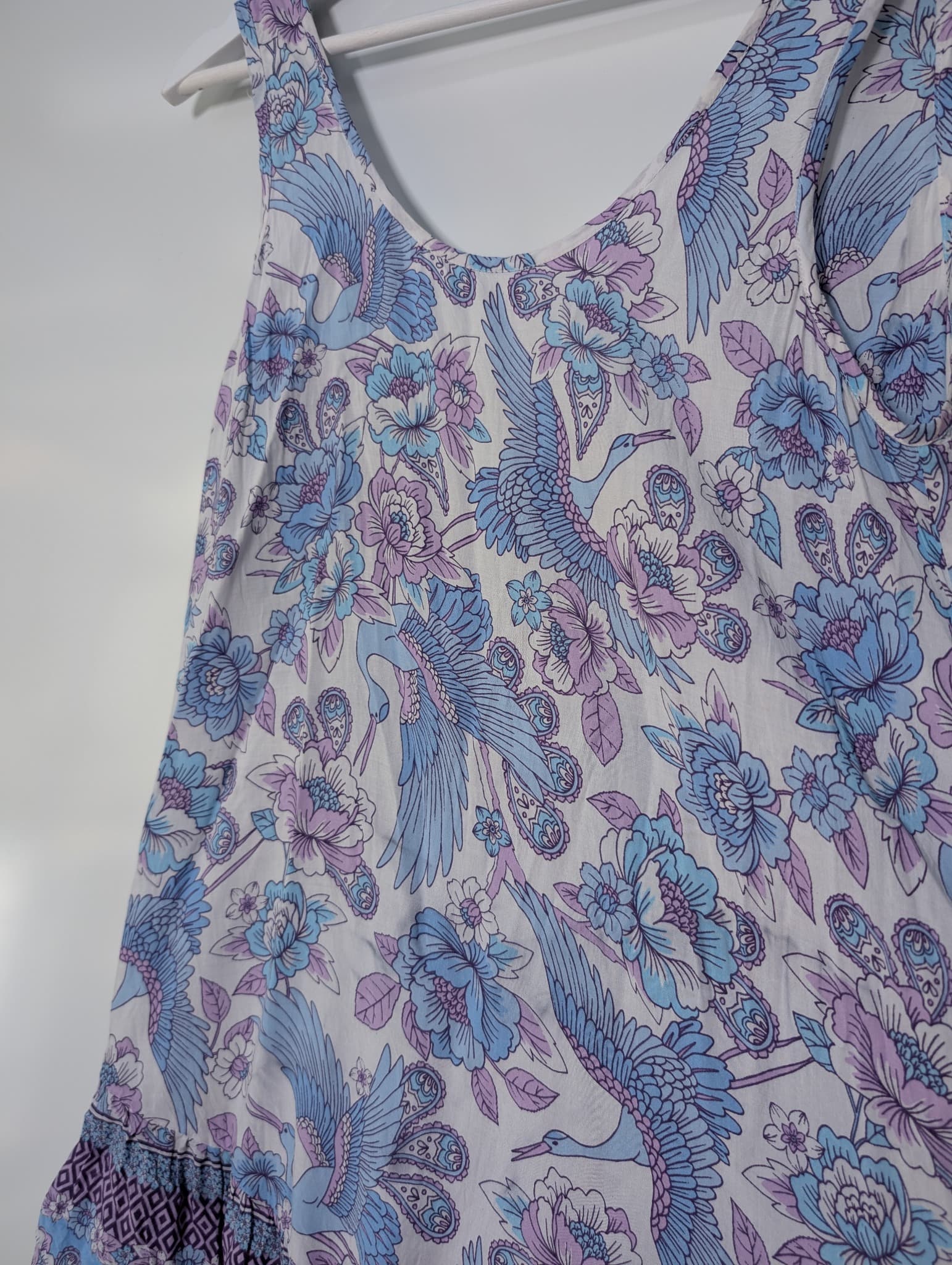 Lilly Tide Crane Print Mini Dress Blue Purple One Size — photo 2 of 7