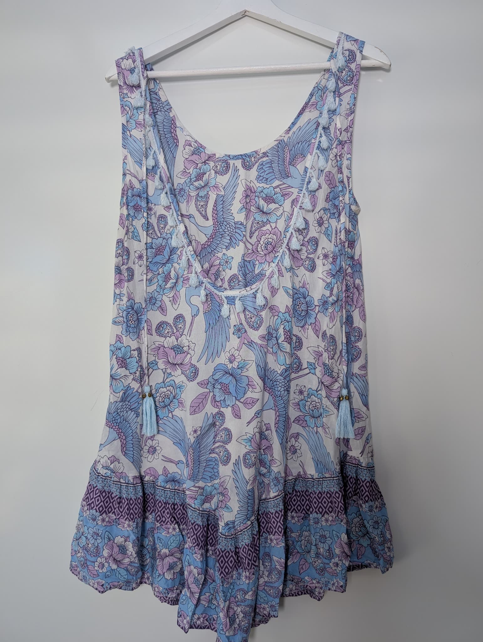 Lilly Tide Crane Print Mini Dress Blue Purple One Size — photo 4 of 7