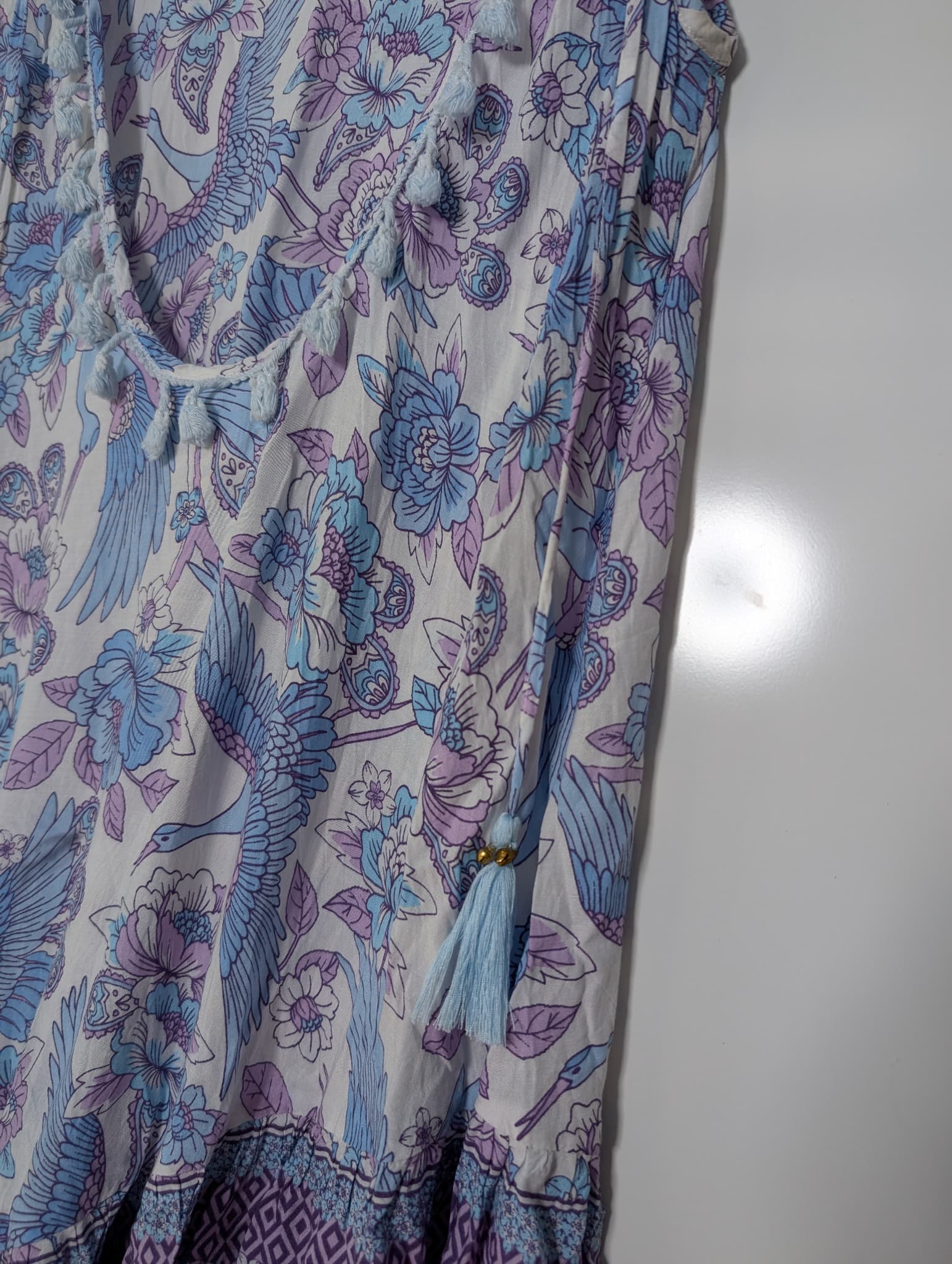 Lilly Tide Crane Print Mini Dress Blue Purple One Size — photo 5 of 7