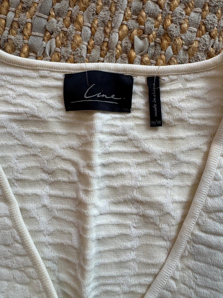 Line White Textured Fit and Flare Sleeveless Dress - Size M — photo 2 of 10