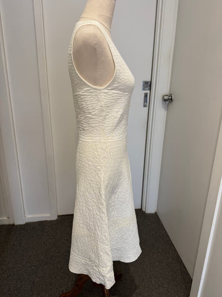 Line White Textured Fit and Flare Sleeveless Dress - Size M — photo 6 of 10