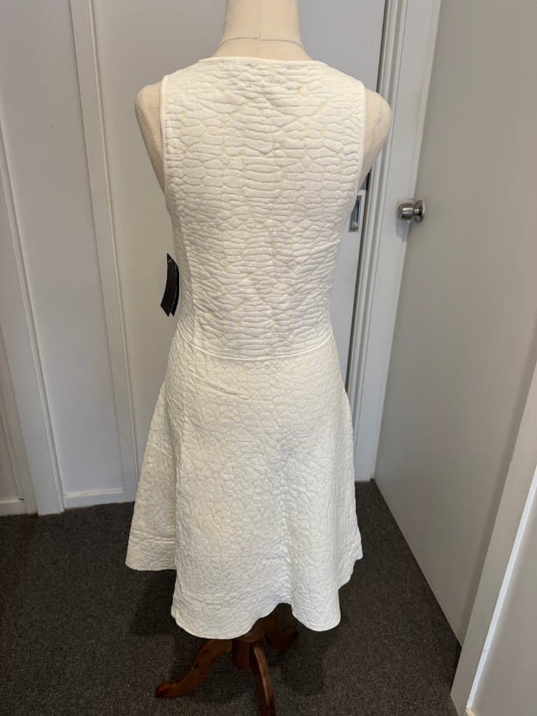 Line White Textured Fit and Flare Sleeveless Dress - Size M — photo 7 of 10