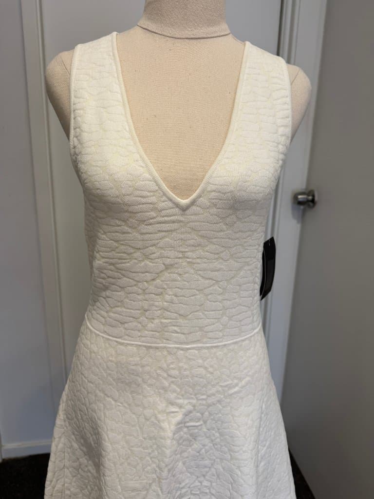 Line White Textured Fit and Flare Sleeveless Dress - Size M — photo 9 of 10
