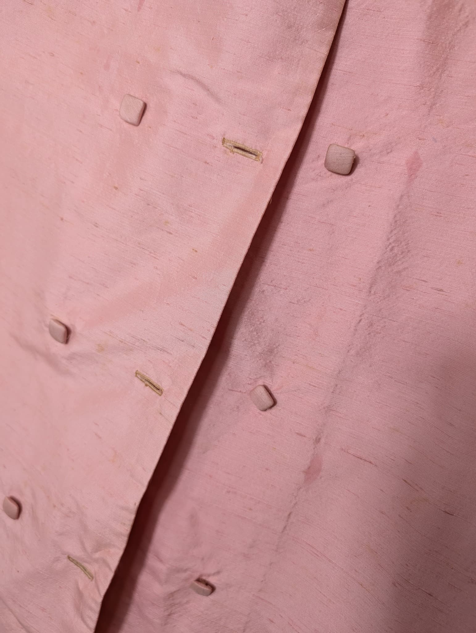 Lintern Vintage Silk Shantung Double-Breasted Coat Pink Size 14 — photo 2 of 9