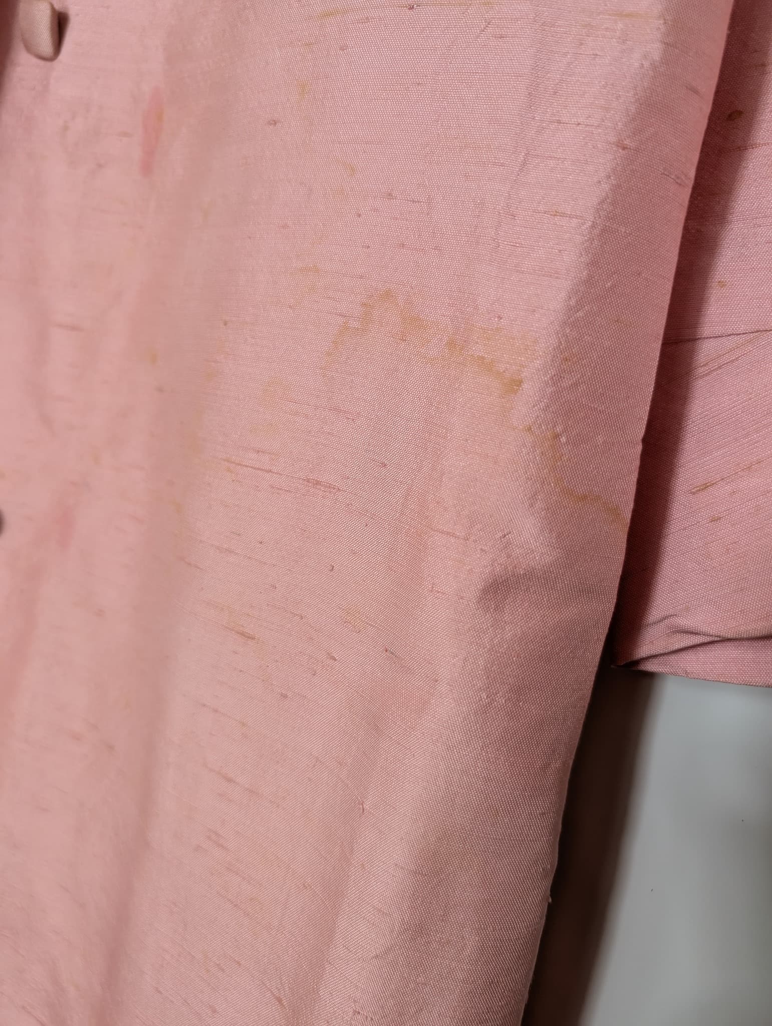 Lintern Vintage Silk Shantung Double-Breasted Coat Pink Size 14 — photo 4 of 9