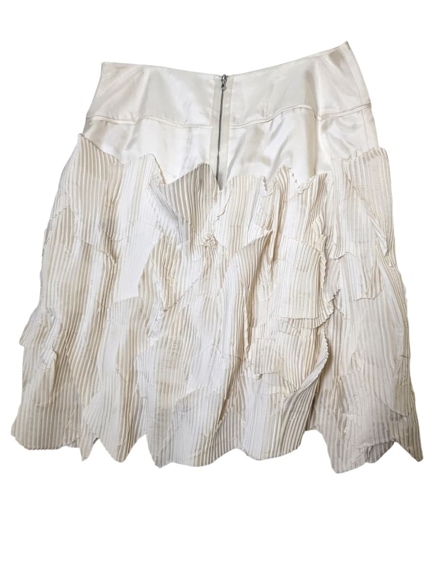 Lisa Ho Cream Pleated Ruffle Skirt - Women's AUS 10 — photo 1 of 7