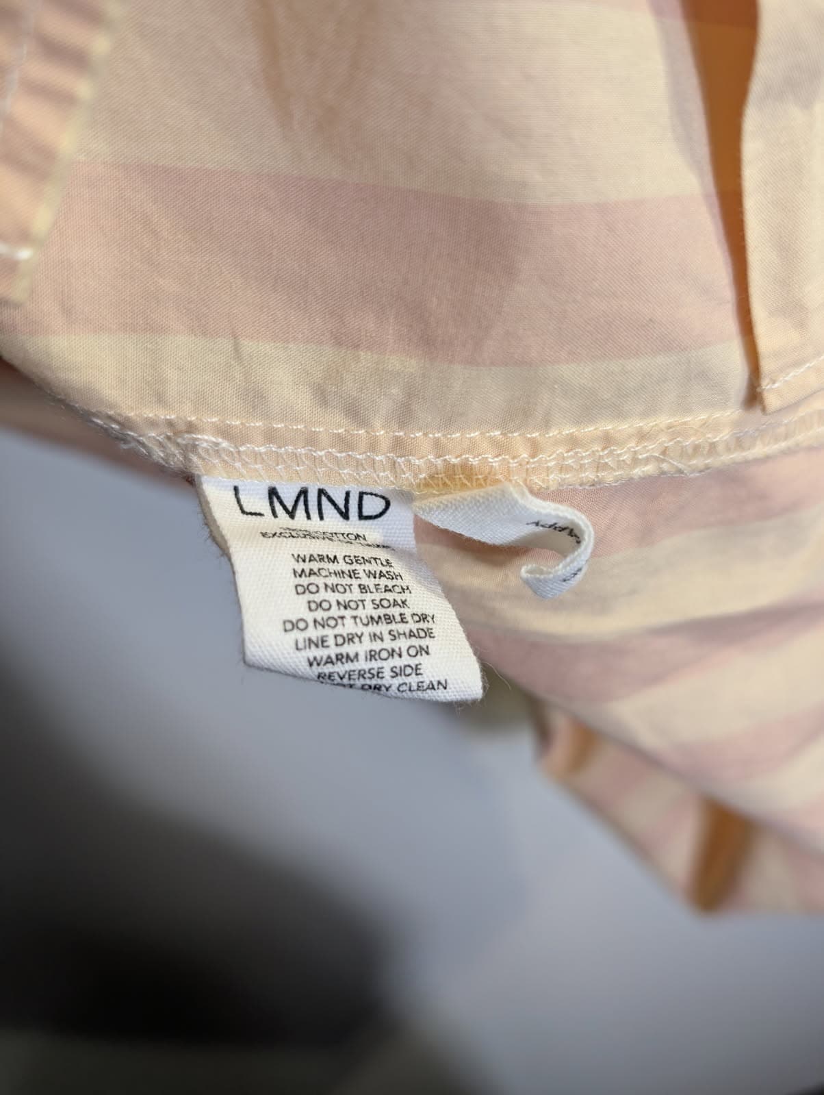 LMND The Boyfriend Shirt Striped Cotton Button-Down Peach Yellow Size S — photo 5 of 10