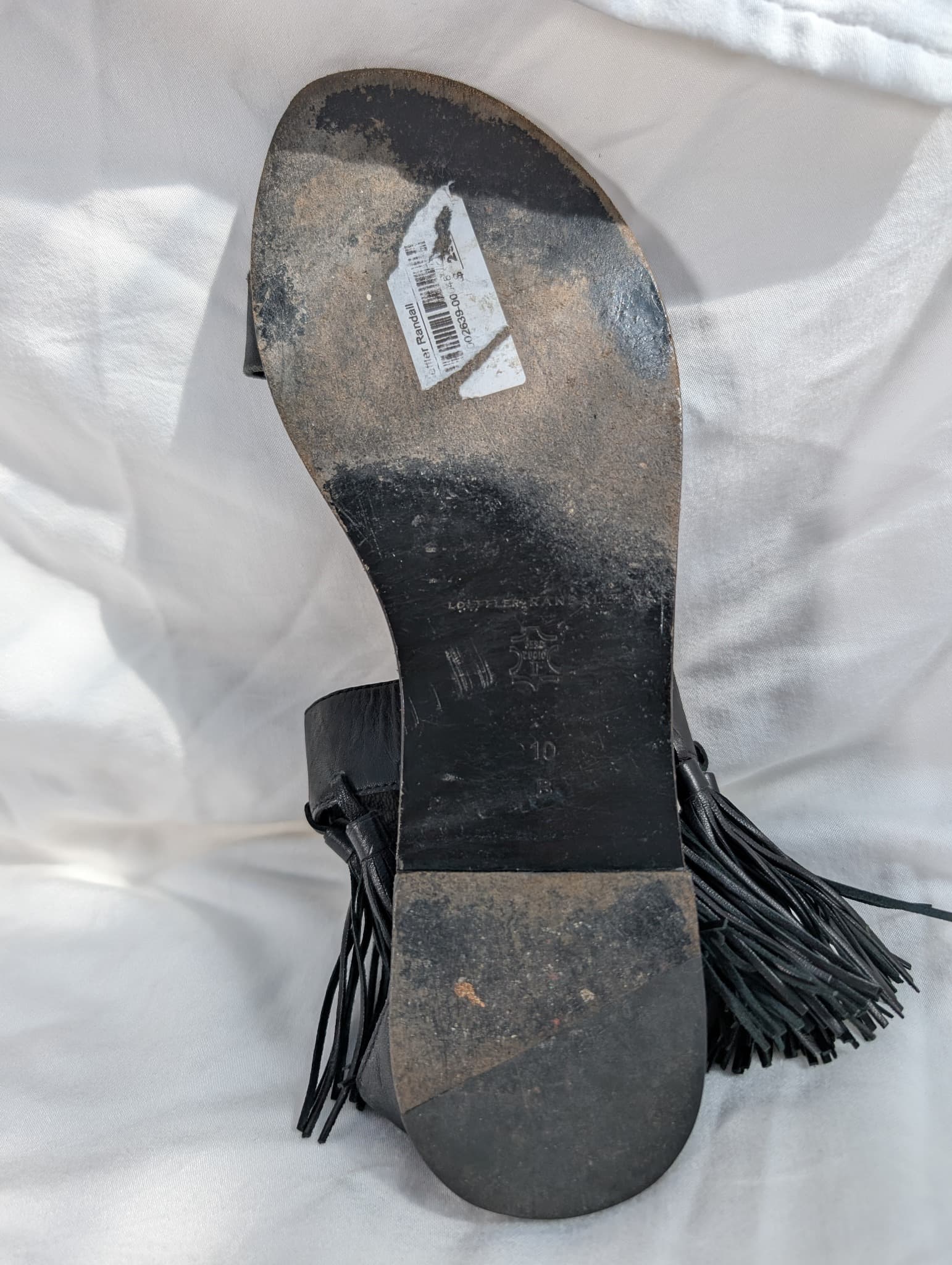 Loeffler Randall Leather Fringe Ankle Sandals Black — photo 9 of 10