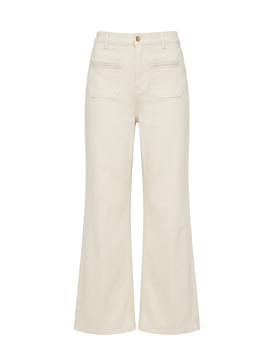 Love & Roses Wide Leg Trousers Cream US 8 / UK 12 — photo 1 of 9