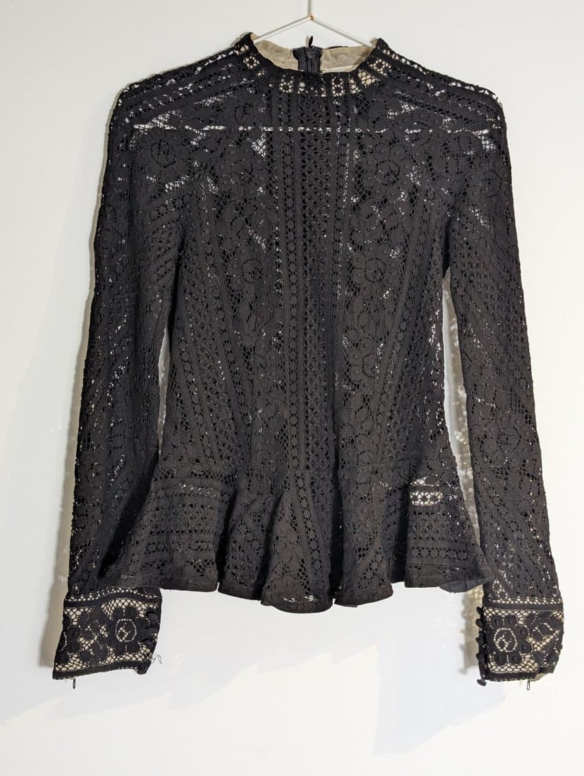 Lover Vintage Black Lace Peplum Blouse - Women's AU 6 — photo 3 of 10