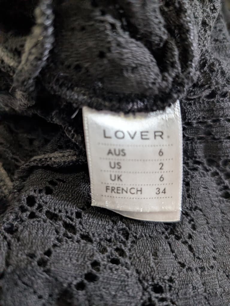 Lover Vintage Black Lace Peplum Blouse - Women's AU 6 — photo 6 of 10