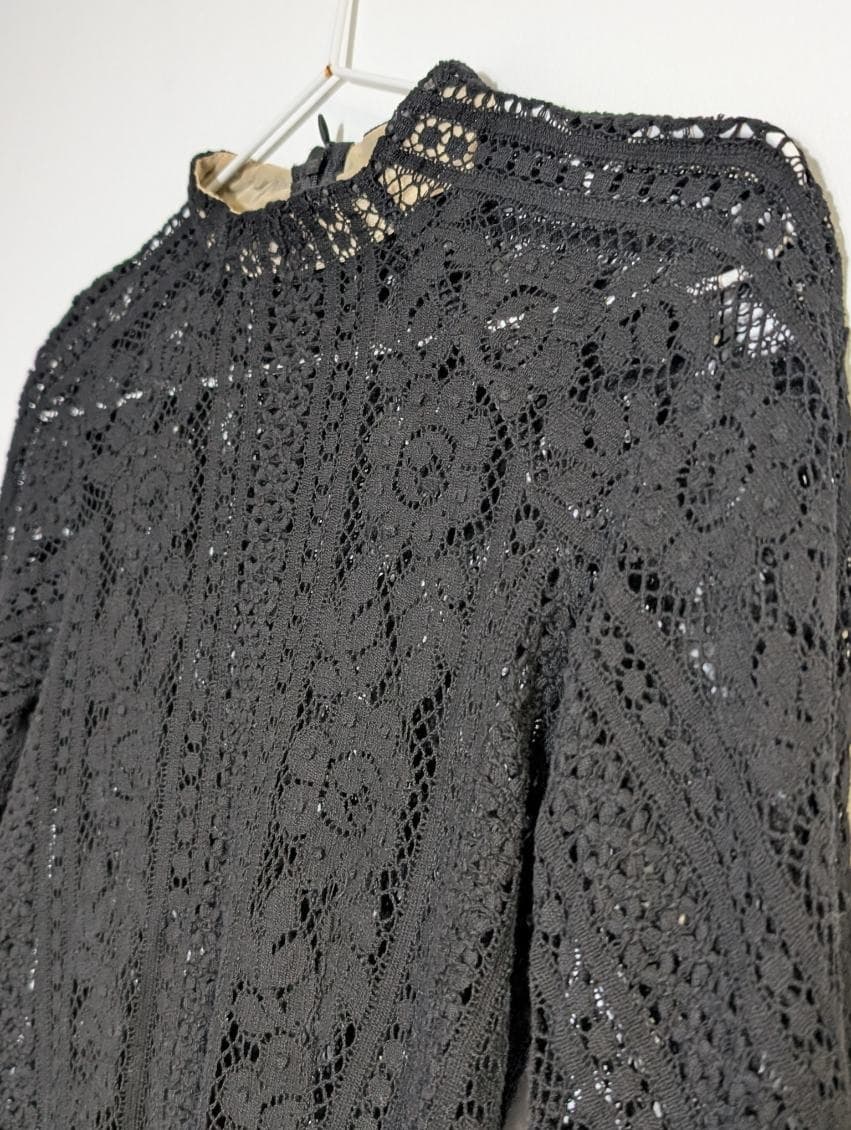 Lover Vintage Black Lace Peplum Blouse - Women's AU 6 — photo 7 of 10